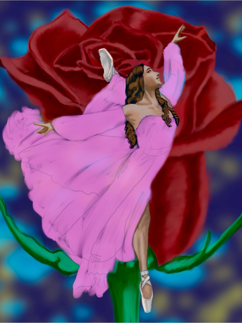 Rose - 16X20” Giclee on canvas. Signed by the artists